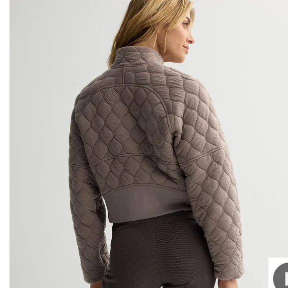 FLX Womens Croppes Quilted Jacket. Gray . Size S - Picture 2 of 14